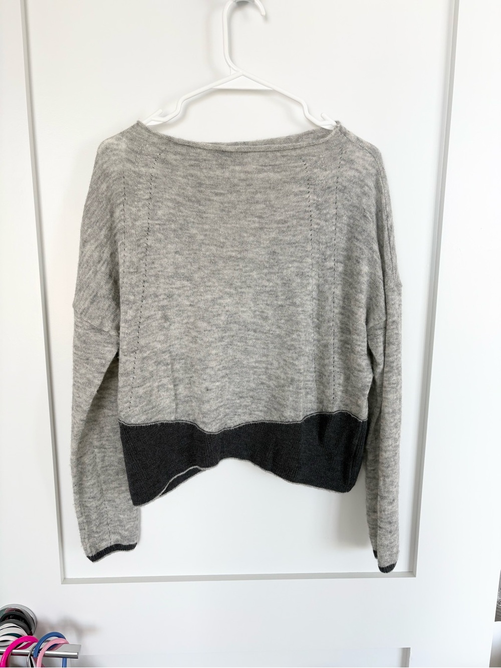 Transit Par-Such Italy Alpaca Wool Blend Sweater Colorblock Cropped Knit Size 2